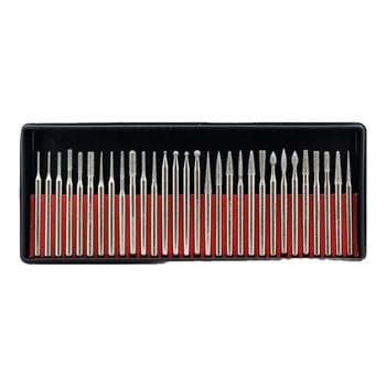 金信金刚石磨头柄3mm混装BMS-300合金打磨头气动风磨笔金刚砂磨针电磨机磨棒打磨抛光雕刻模具加工(30支)