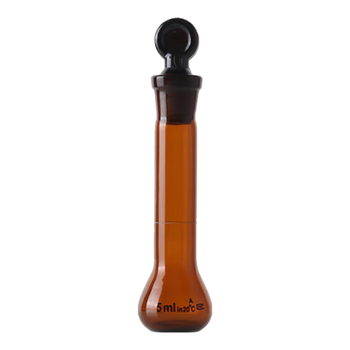 弋科仪（YIKEYI）A级高硼硅容量瓶玻璃加厚带塞实验器材烧瓶耐高温棕色容量瓶5毫升1个