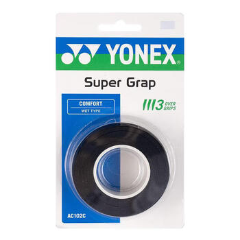 尤尼克斯（YONEX）羽毛球手胶运动吸汗带握把胶AC-102C-007黑色三条装
