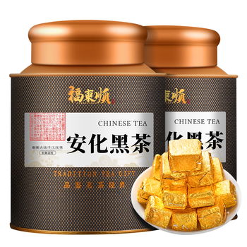 福东顺 茶叶 安化黑茶500g金花茯砖2013年手筑湖南熟茶自己喝送礼佳品