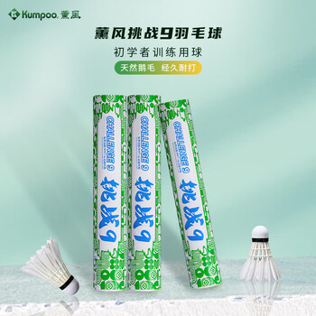 薰风（KUMPOO）挑战9羽毛球 鹅毛球耐打飞行稳定熏风专业训练比赛用球12只装