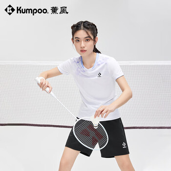 薰风（KUMPOO）羽毛球服赛事系列速干透气比赛球服KW-4207 女款浅紫 3XL