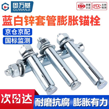 固万基（GUWANJI）套管膨胀锚栓 镀锌膨胀螺丝加长外膨胀螺栓拉爆螺丝钉膨胀管螺栓 M10x100[30个/包]