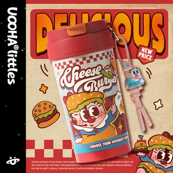 UOOHA保温咖啡杯316L不锈钢男女士高颜值便携学生送老师礼物吸管水杯子