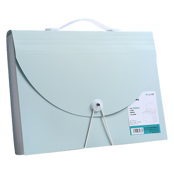 文谷（Wengu）a4/13层大容量手提风琴包 多层文件夹学生简约试卷夹分类收纳袋整理夹 FQB-027绿色D