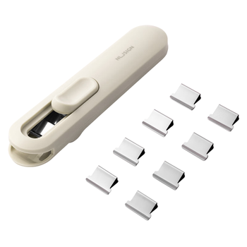 纽赛（NUSIGN）推夹器可夹40页纸 1个推夹器+8个补充夹 白色NS085-C