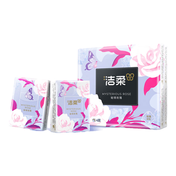 洁柔手帕纸秘境玫瑰4层7片*12包玫瑰花香纸巾小包口袋花园高级香