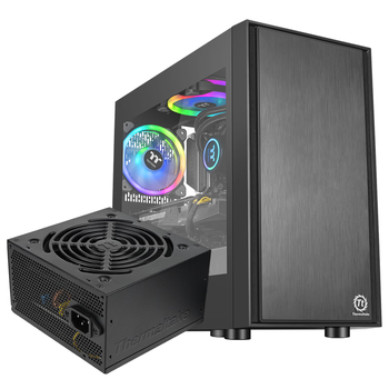 Thermaltake（Tt）启航者F1 机箱电源套装台式机电脑主机（含400W电源/支持M-ATX主板/支持背线/大侧透/U3）