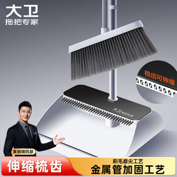 大卫扫把簸箕套装伸缩梳齿套扫加大扫笤大梳齿软毛不粘头发F10