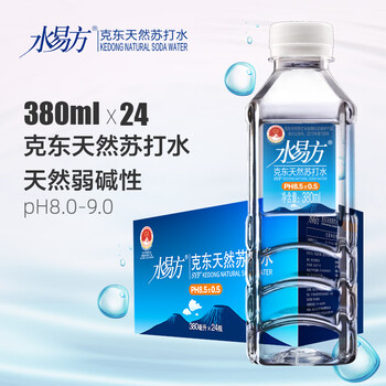水易方 克东天然苏打水380ml*24瓶 矿泉水无汽饮用水