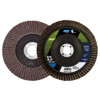 NORTON诺顿圣戈班角磨机百叶片100*16mm铁芯网盖80目百叶轮打磨片木材金属除锈焊疤打磨抛光磨光(20片)