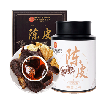 同仁堂（TRT）陈皮广东原产新货陈化老陈皮大红皮105g/罐