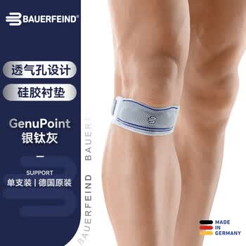 保而防德国原装髌骨带 跑步跳绳运动护膝盖 髌骨支撑GenuPoint钛灰色3码