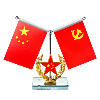 优和（UHOO）五星红旗汽车摆件车载党旗国旗摆件中控台办公桌面会议桌旗子车内装饰摆件 金色五角星Y型1140