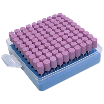 金信砂轮打磨头柄3mm工业级耐磨10mm圆柱红刚玉金属模具除锈扩孔去毛刺磨削抛光电磨头火石仔1盒