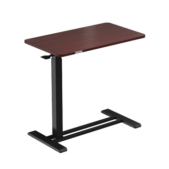 乐歌实木床边桌升降床上电脑桌可移动适宜家用茶几T04黑胡桃木色