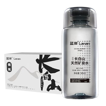 蓝岸 长白山天然矿泉水 380ml*12瓶 整箱装低氘弱碱性饮用水 热门商品