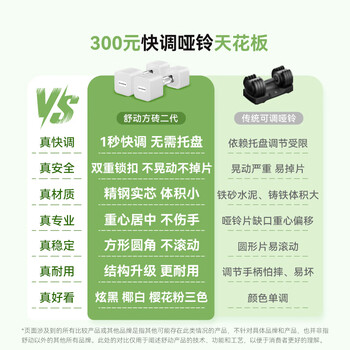 舒动（Schvodon）快调哑铃可调节男女士健身家用纯钢运动力量训练器材5kg*2只