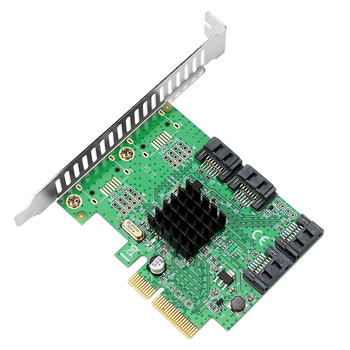 魔羯（MOGE）四口磁盘阵列卡raid 0 1卡 PCI-E转SATA3.0扩展卡硬盘转接卡MC2687 