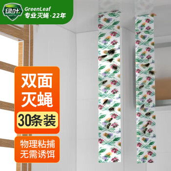 绿叶粘蝇条30条装粘苍蝇彩带 粘飞虫挂条JD3001