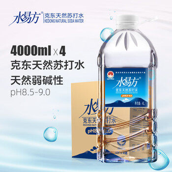水易方 克东天然苏打水4L*4桶 矿泉水无汽饮用水