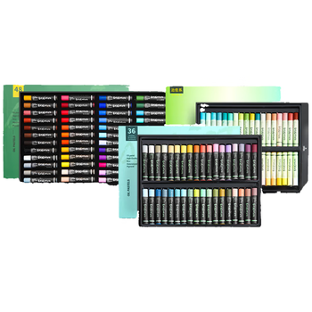 丹可林重彩油画棒diy生日套装儿童安全蜡笔彩色软性重彩棒入门中软油画棒美术蜡笔工具套装热销套装96色