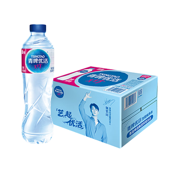 青啤优活（TSINGTAO）纯净水550ml*24瓶饮用水整箱装 张艺兴代言【热门商品】