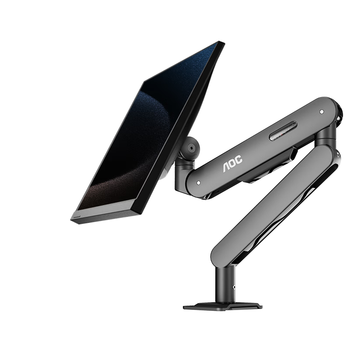 AOC 显示器支架电脑支架电脑增高架显示器机械臂电脑桌支架螺旋升降机械弹簧显示屏支架 AM402G银翼灰