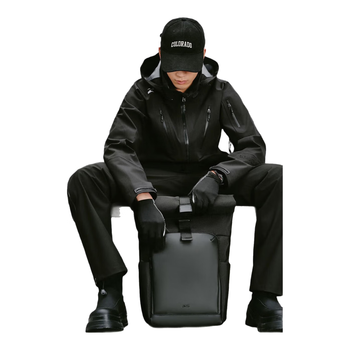 京东京造黑武士卷口双肩背包电脑包书包大容量 商务旅行户外运动 深灰