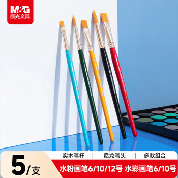 晨光(M&G)文具学生组合画笔美术水彩画笔水粉(3支水粉笔2支水彩笔)儿童女孩开学礼物