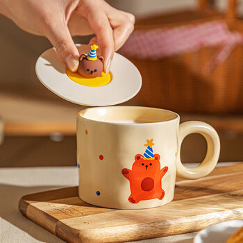 摩登主妇马克杯带盖陶瓷杯子水杯早餐杯情侣咖啡杯茶杯圣诞生日礼物