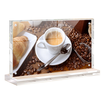 迪麦佳 桌牌席卡亚克力T型强磁台卡台牌台签高透展示牌会议座位牌广告牌 7008横版100*200mm 1个装