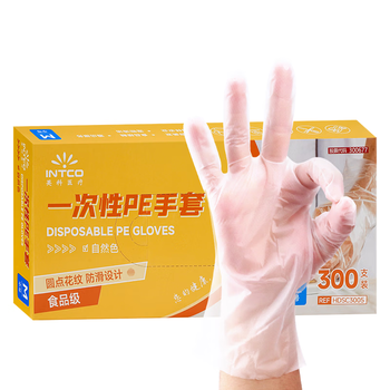 英科医疗（INTCO）一次性手套PE300只中码食品级餐饮家务清洁小龙虾防水检查手套