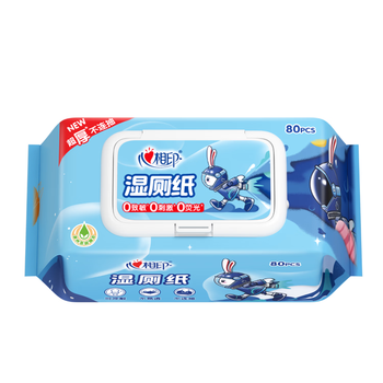 心相印【田栩宁推荐】茶树精油湿厕纸80片*1包 小飞兔系列 加大加厚湿巾