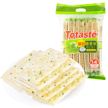 土斯（Totaste） 香葱味苏打饼干 休闲零食蛋糕甜点心小吃 酥脆可口 独立小包装 350g,降价幅度5.8%