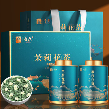 音朗 茶叶 特级茉莉花茶飘雪明前新茶八窨茉莉白雪茶叶礼盒送长辈300g