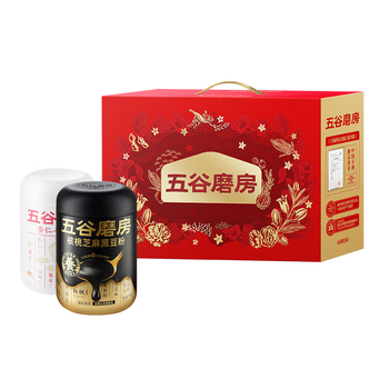 五谷磨房端午节礼盒食养礼盒低GI黑芝麻糊杏仁七白粉礼品送长辈礼盒1092g