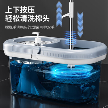 百家好世 旋转拖把2头家用一拖净免手洗2025手压免手洗家用双驱动托地神器