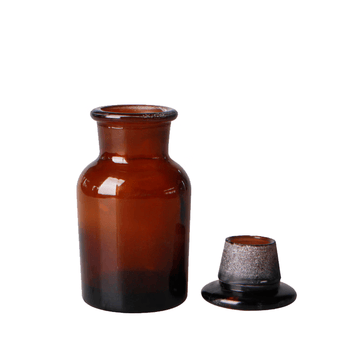冰禹 玻璃广口瓶 加厚密封大口试剂瓶 玻璃药棉酒精瓶 BY-79C 棕色250ml