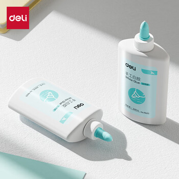 得力（deli）(deli)240ml手工白胶 学生文具DIY白乳胶 环保无甲醛可水洗胶水 学习用品 单支 9625