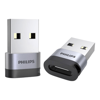 飞利浦（PHILIPS）（PHILIPS）USB转Type-C转接头电脑USB公转USB-C母接口充电数据连接线转换器适用华为耳机笔记本