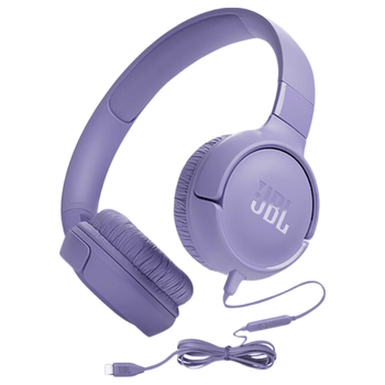 JBLTUNE520C 全新升级 Type-C接口头戴式有线耳机 高保真Hi-Res认证 线控带麦低音音乐耳机 紫色