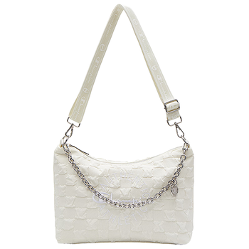 Champion冠军单肩包25秋冬新款幸运饼干休闲斜挎包潮流 米白 均码