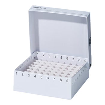 LABSHARK 纸质冻存管盒冷冻管盒样本冻存盒低温储存盒防水纸质试管盒 【白色】连盖81孔纸质中片