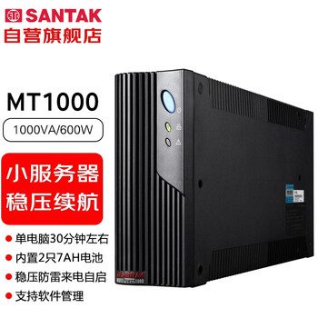 山特（SANTAK）MT1000 后备式UPS不间断电源带稳压功能小型服务器电脑监控收银机备用 1000VA/600W 京仓发货