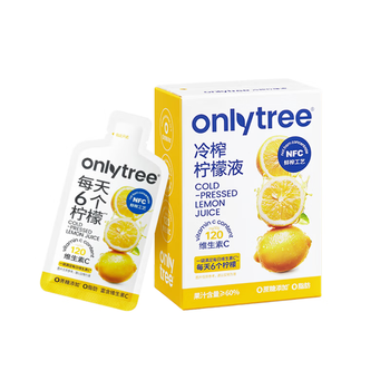 only tree冷榨柠檬液NFC柠檬汁0蔗糖0脂维C复合果汁饮料冲饮30g*30条装