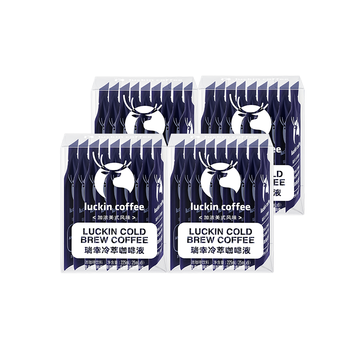 瑞幸咖啡即享加浓冰美式冷萃咖啡液0糖0脂速溶深烘黑咖啡25ml装4盒共36杯
