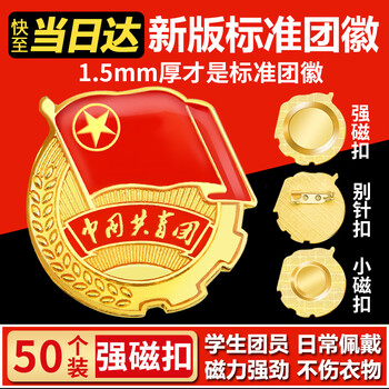 易利丰（elifo）2025最新版标准款1.5mm加厚正版2cm中国共青团团徽磁吸团员徽章别针款双面强磁大磁铁扣学生用胸章