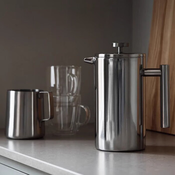 TEOTM 304咖啡法压壶手冲便携双层不锈钢咖啡法式保温滤压家用冲茶打奶