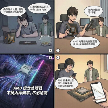 AMD锐龙 7 9700X 处理器(R7) 4nm 8核16线程 加速频率至高5.5GHz 盒装CPU 畅玩打瓦/三角洲/CSGO